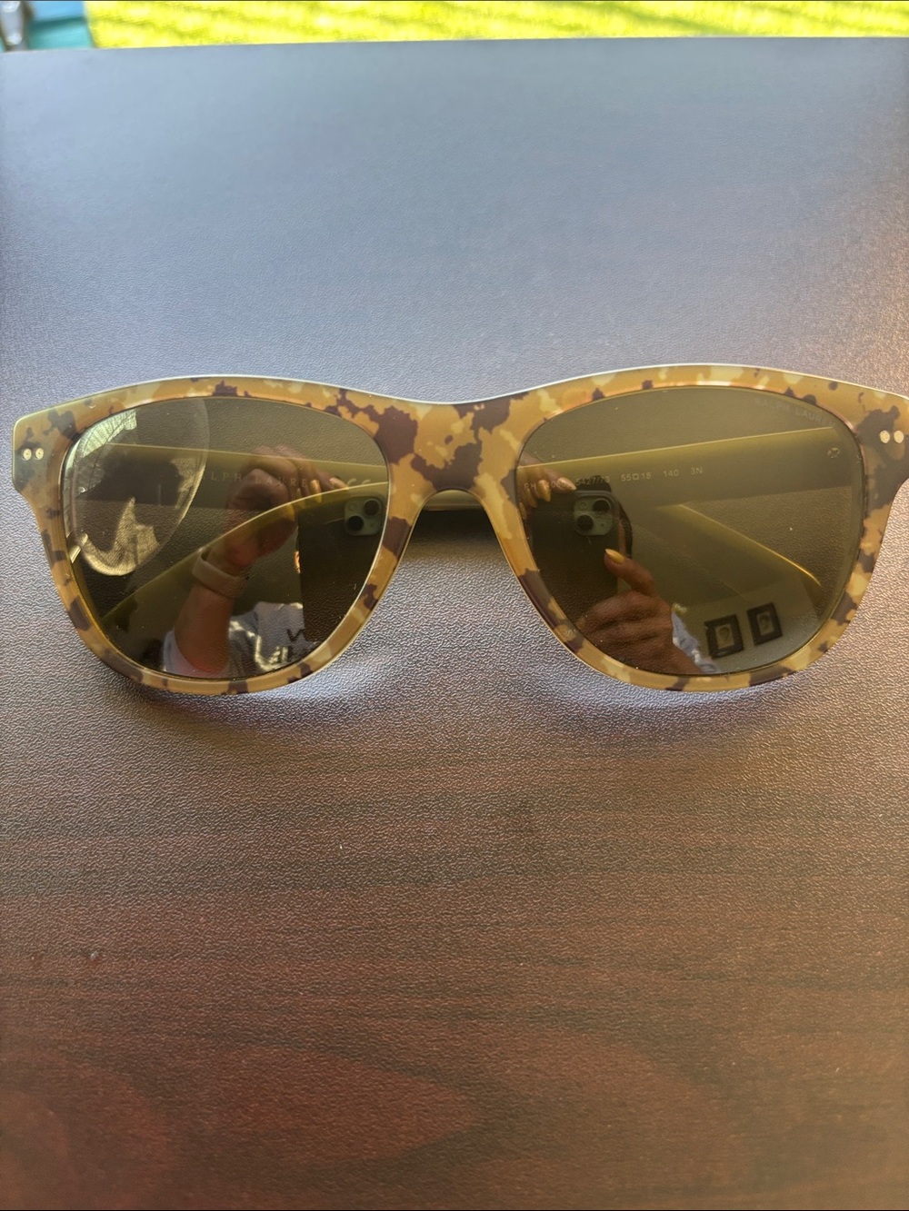 Polo by Ralph Lauren Tortoiseshell Frame Sunglasses with Green Lenses